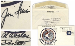 Apollo 15 Crew Signed NASA Insurance Cover -- From Al Wordens Personal Collection, as Written by Him, and Also With His Signed COA